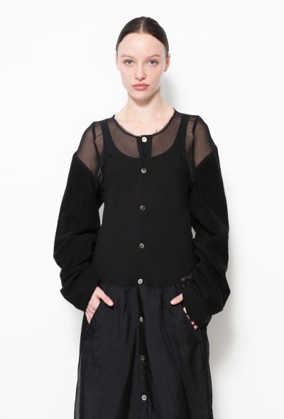 Comme des Garçons 1992 Buttoned Up Semi Sheer Dress - 2
