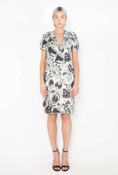 Balenciaga S/S 2008 Ruched Floral Silk Dress - 1 Balenciaga S/S 2008 Ruched Floral Silk Dress - 1