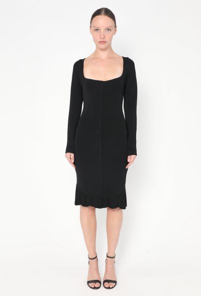 Alaïa S/S 1990 Bodycon Pleated Hem Dress - 1 Alaïa S/S 1990 Bodycon Pleated Hem Dress - 1