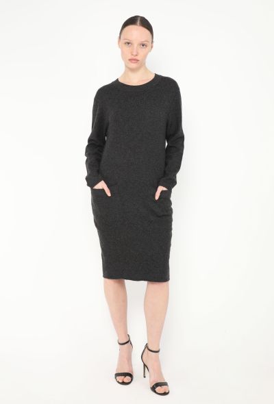 Chanel Anthracite Cashmere Knit Dress - 2