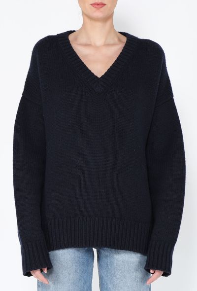 The Row 2021 Davion V-Neck Cashmere Sweater - 1