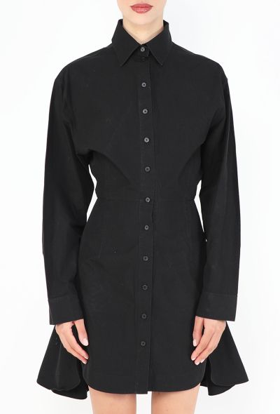 Alaïa Fluted Cotton Shirt Dress - 2