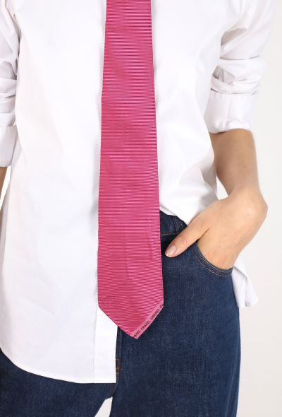 Chanel Pinstripe Silk Tie, Early 2000s - 2