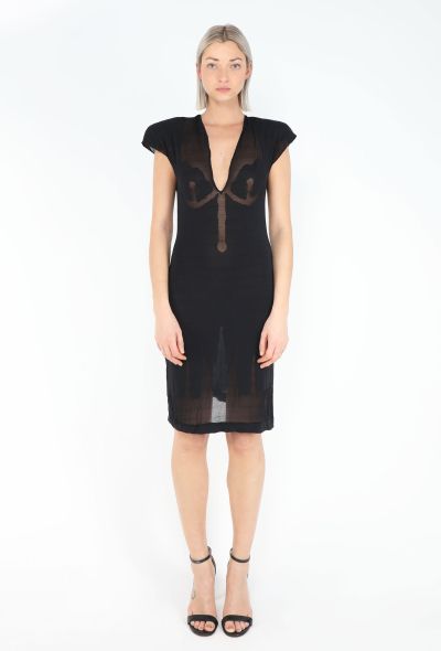 Saint Laurent Rare S/S 2003 Skeletal Mesh Dress - 2