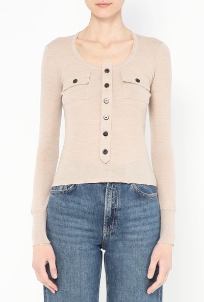 Balenciaga 2004 Ribbed Button Top - 1