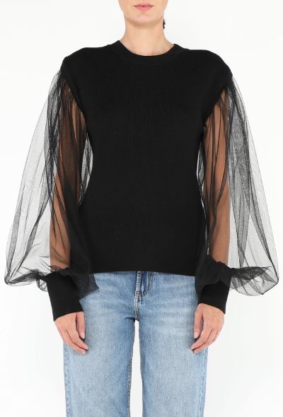 Schiaparelli 2023 Tulle Sleeved Sweater - 1