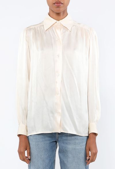 Saint Laurent Vintage Silk Button Down, 1980s - 2