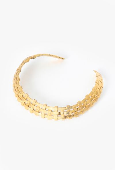 Saint Laurent Vintage Goossens' Woven Choker Necklace - 2 Saint Laurent Vintage Goossens' Woven Choker Necklace - 2