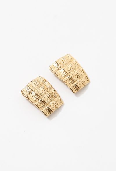                                         Gold Croco Pattern Clip-Ons-1