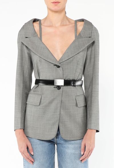 Prada Belted Décolleté Blazer - 1