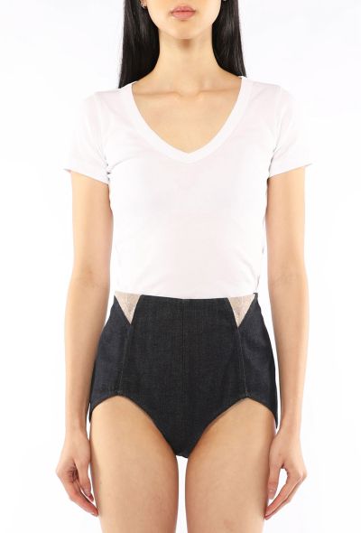 Jean Paul Gaultier Denim Jacquard Shorts, Early 2000s - 2