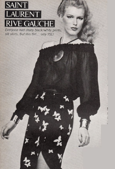 Saint Laurent Iconic S/S 1978 Silk Butterfly Skirt - 2
