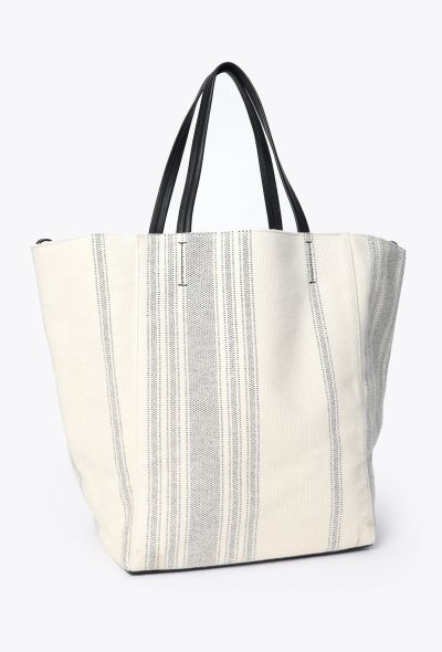 Céline Striped Canvas Phantom Tote - 2 Céline Striped Canvas Phantom Tote - 2