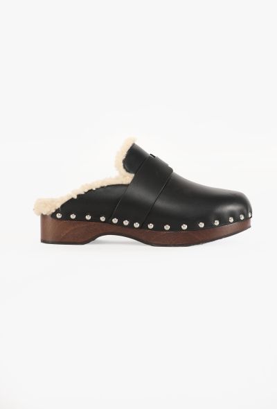 Hermès Calya H Shearling Mules, 2021 - 1