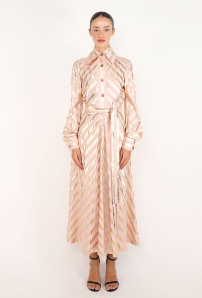 Jean Varon Chevron Lamé Dress, 1970s - 1