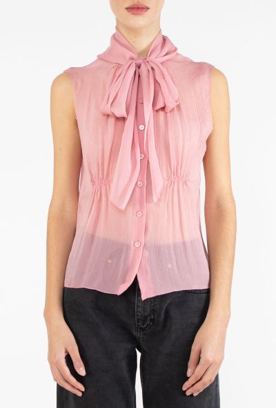 Prada Chiffon Lavallière Blouse - 2