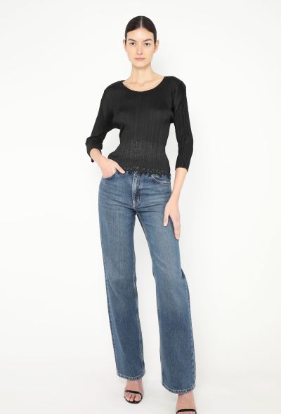 Issey Miyake Pleats Please Embossed Cut-Out Top - 2