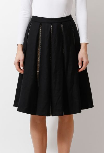                                        Metallic Embroidered Pleated Skirt -2