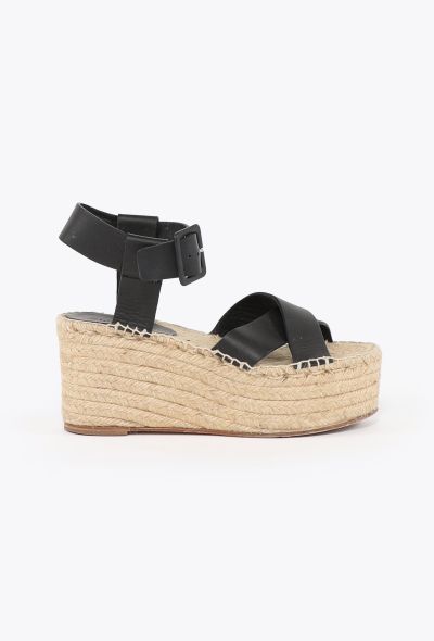 Céline Leather Espadrille Platforms - 1