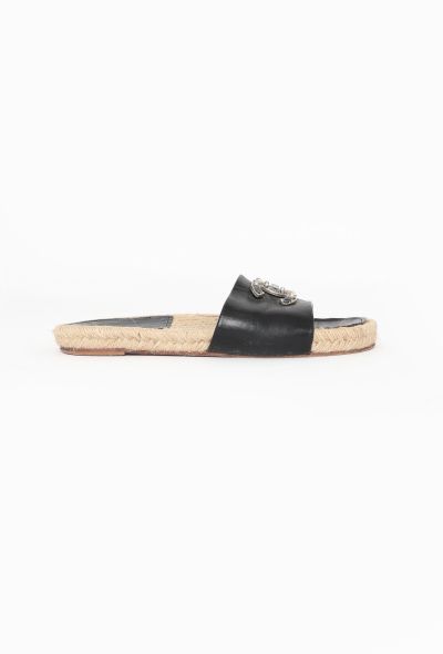 Chanel Embellished 'CC' Leather Espadrilles - 2 Chanel Embellished 'CC' Leather Espadrilles - 2