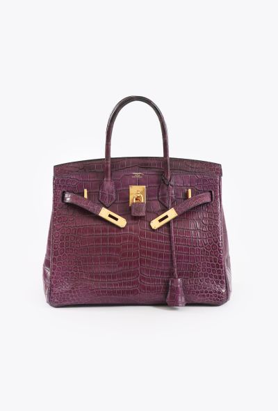 Hermès RARE Matte Améthyste Porosus Birkin 30 - 2 Hermès RARE Matte Améthyste Porosus Birkin 30 - 2
