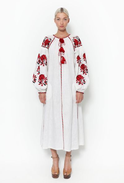                             Vita Kin Embroidered Linen Belted Tunic - 2