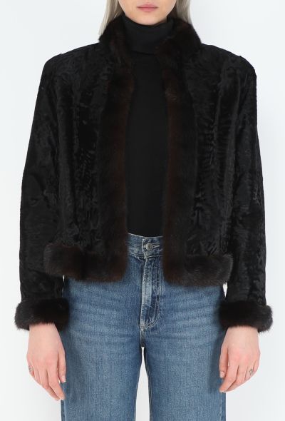 Saint Laurent ULTRA RARE Late '70s Astrakhan Fur Jacket - 1