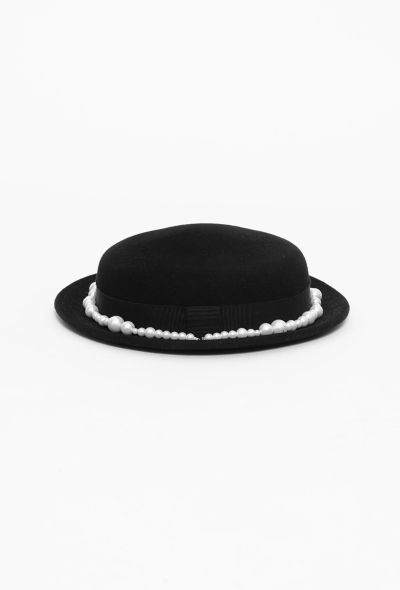 Modern Designers Maison Michel Pearl Felt Hat - 1