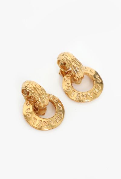 Chanel 1993 Cut-out Hoop Clip Earrings - 1