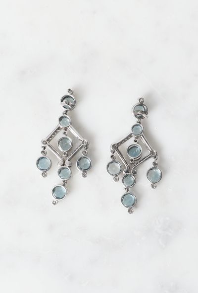 Tiffany & Co Platinum, Blue Topaz & Diamond Chandelier Earrings - 2