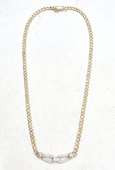                             18k Gold & Diamond Chainlink Necklace - 1