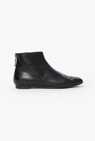 Chanel Leather Cap-Toe Ankle Boots - 1 Chanel Leather Cap-Toe Ankle Boots - 1