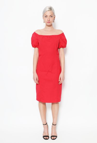                                         Off-Shoulder Cotton Dress-1