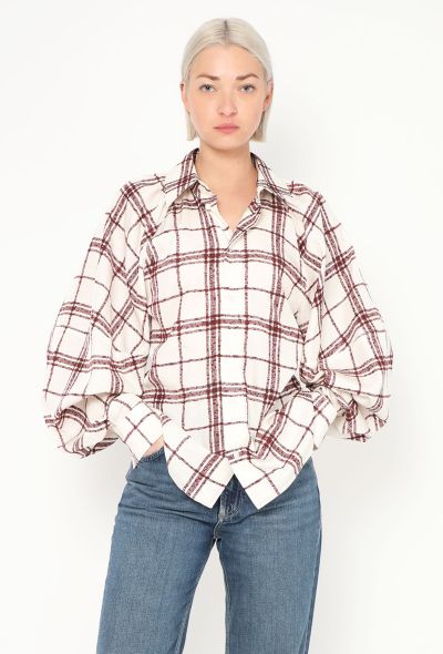 Bottega Veneta 2023 Plaid Silk Shirt - 1 Bottega Veneta 2023 Plaid Silk Shirt - 1