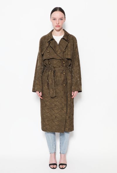 Saint Laurent Belted Camouflage Trench Coat - 2