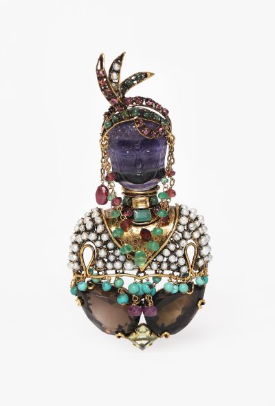 Iradj Moini Encrusted Glass Brooch, 1990s - 1