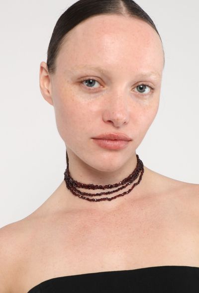 Vintage Fine Jewelry 18k Yellow Gold & Almandine Choker Necklace - 1 Vintage Fine Jewelry 18k Yellow Gold & Almandine Choker Necklace - 1