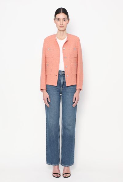 Chanel 2021 Collarless Tweed 'CC' Jacket - 2 Chanel 2021 Collarless Tweed 'CC' Jacket - 2