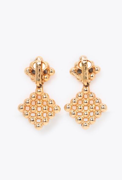 Dior Vintage Embellished Studded Clip Earrings - 2 Dior Vintage Embellished Studded Clip Earrings - 2