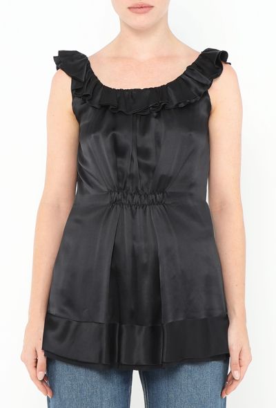 Prada Silk Ruffled Trim Top - 1