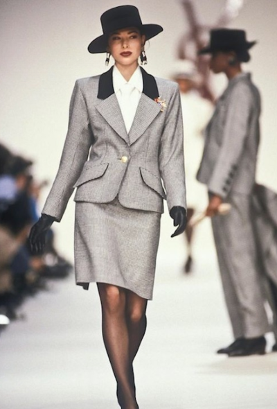 Saint Laurent F/W 1990 Herringbone Velvet Blazer - 2 Saint Laurent F/W 1990 Herringbone Velvet Blazer - 2