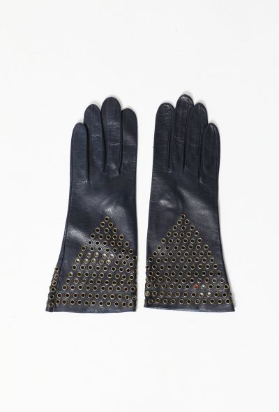                                         Vintage Leather Eyelet Gloves -2