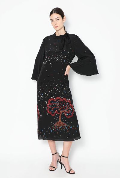 Valentino Printed Lavallière Midi Dress - 2 Valentino Printed Lavallière Midi Dress - 2