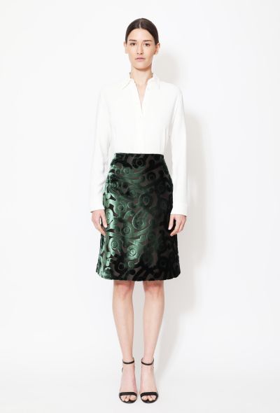                                         2009 Ornate Velvet Silk Evening Skirt -1
