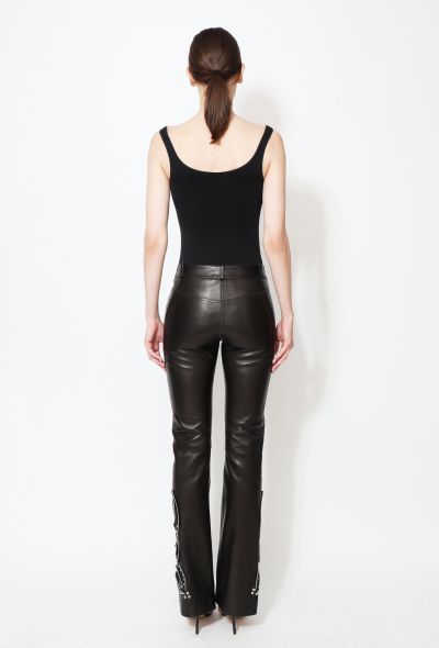                                         2003 Embellished Leather Zip Trousers-2