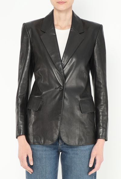 Saint Laurent Vintage Tailored Leather Blazer - 1 Saint Laurent Vintage Tailored Leather Blazer - 1