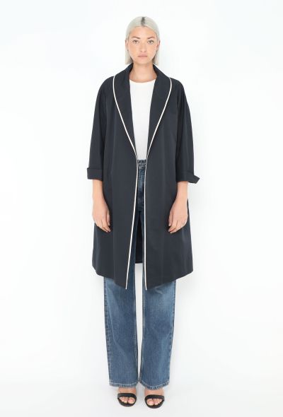 Prada Bicolor Trim Silk Coat - 1 Prada Bicolor Trim Silk Coat - 1