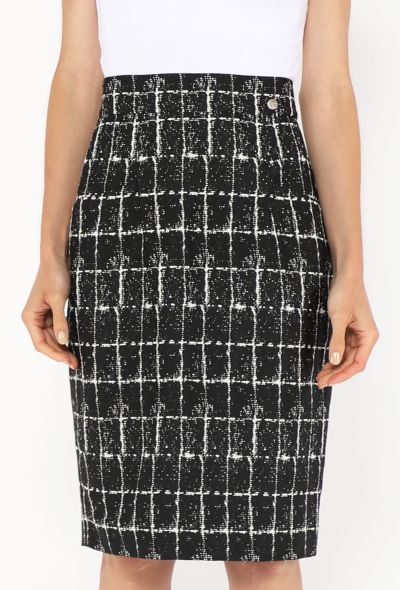 Chanel 2014 Tweed Checkered Skirt - 2