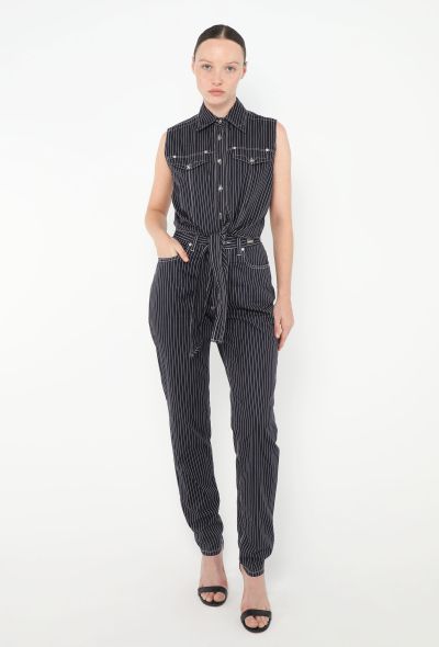Gianni Versace Early '90s Pinstripe Denim Ensemble - 1 Gianni Versace Early '90s Pinstripe Denim Ensemble - 1