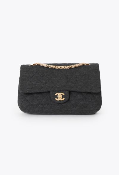 Chanel Grey Jersey Medium Timeless Bag - 1 Chanel Grey Jersey Medium Timeless Bag - 1
